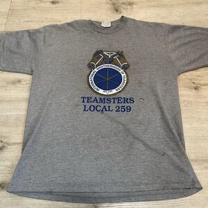 Teamsters Local 259 Vtg Shirt Gray Size Medium‎ Mens Boston Union Brotherhood